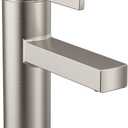 Moen Beric Spot Resist Nickel Modern One-Handle Single Hole Bathroom Faucet with Drain Assembly and Optional Deckplate for Your Bath Sink, 84774SRN