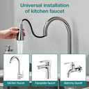 360-Degree Rotating Splash-Proof Extension, Bathroom Extension, Kitchen Rotating Extension Compatible with Standard 22mm/24mm Threaded Extenders Splash-Proof Spray Head with Three Spray Modes (Silver)