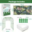 Garden Netting Kit for Raised Bed, 8X20FT Ultra Fine Mesh Netting with 5 Sets Garden Hoops & 15pcs Clips, Reusable Bird Netting for Garden Protection