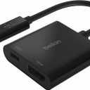 Belkin USB C to HDMI Adapter + USBC Charging Port to Charge While You Display, Supports 4K UHD Video, Passthrough Power up to 60W for Connected Devices, Compatible with MacBook, iPad, Windows
