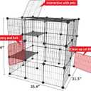 Oneluck 3-Tier Cat Cages Indoor Enclosure DIY Cat Playpen Catio Detachable Metal Wire Kennels Cats Crate Large Extra Exercise Place Ideal for 1 Cat,35.4 Inches