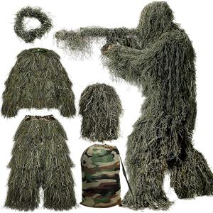 MOPHOTO 5 in 1 Ghillie Suit 3D Camouflage Hunting Suits - Jacket, Pants, Hood, Carry Bag
