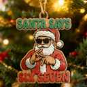 7 x 67 Meme Christmas Ornament - Funny Stocking Stuffer for Teens, Santa Claus Holiday Decor 2025
