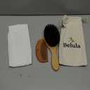 Belula 100% Boar Bristle Hair Brush Set (Medium). Soft Natural Bristles for Thin and Fine Hair. Restore Shine And Texture. Wooden Comb, Travel Bag and Spa Headband Included!
