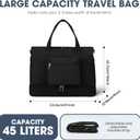 Women's Weekender bag Travel Duffel Bag with Shoe Compartment 21-inch Airline-Approved Carry-On, 2-Piece Overnight Bag Set Personal Item Luggage