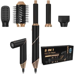 5 in 1 Blow Dryer Brush, Detachable Hair Dryer Brush, Air Curler Air Styler Volumizer, Hot Air Brush Styler Hair Straightener Brush, Hair Styling Tool Set