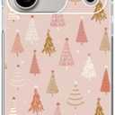 BESUC WICH Pink Christmas Trees Phone Case for iPhone 17 Pro Max, Winter Christmas Phone Cover for iPhone 17 Pro Max, Cool TPU Bumper Phone Case