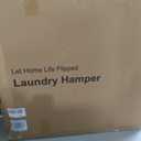 Double Laundry Hamper with Wheels and Lid, 120L Handwoven Laundry Basket