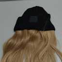 S-noilite Beanie Wig Hair Extensions,Ash Blonde Short Straight Hair Extensions with Knitted Hat Wigs for Women Winter 11 Inch
