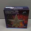 DG-Direct Christmas Tree Topper Lighted Star [Gold],3D Hollow Sparkling Star Christmas Tree Topper with Rotating Magic Cool White Snowflake Projector for Christmas Tree Ornament (Gold)