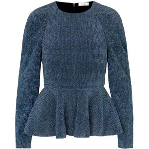 Youtalia Womens Dressy Tops Bell Sleeve Sparkly Peplum Formal Blouses Elegant Evening Shirts
 Size M