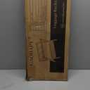 Fully Assembled Walnut Bamboo Luggage Rack with Shoe Shelf, Folding Suitcase Stand with 5 Heavy-Duty Straps, Large Wooden Luggage Holders for Guest Room, Ideal for Bedroom, Hotel