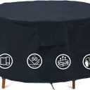 Round Patio Furniture Covers - 74" Dia Waterproof Table & Fire Pit Cover - Anti-Fading for Outdoor Dining Sets