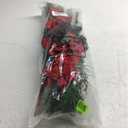 Hotop 6 Pcs Christmas Artificial Poinsettias Florals 19.6 Inch Large Christmas Poinsettia Decorations Red Green Christmas Flower Picks Stem for Christmas Tree Ornament Wreath DIY Xmas Party Decor