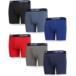 Men's Boxer Briefs Soft Stretch Cotton Mens Underwear with No-Roll Waistband, Supportive & Effortless Fit- Multipack, Large