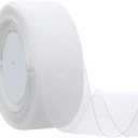 Hapeper 1-1/2 Inch Sheer Organza Ribbon for Gift Wrapping, Party Decoration 50 Yards/Roll (White)