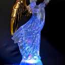 Dalax- Electric-Led Light Up 12'' Angel Trumpet Statue Figurines Home Decorations Gold Angels Wings Statue Christmas Ornaments Snow Globe