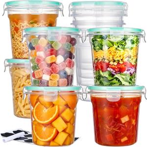 Vtopmart 12 Pack 24oz Soup Containers with Airtight Lids, Deli Containers for Take-out, Plastic Food Freezer Storage Containers for Meal Prep, Salad, Fruit, Lunch, Microwave/Dishwasher/Freezer Safe