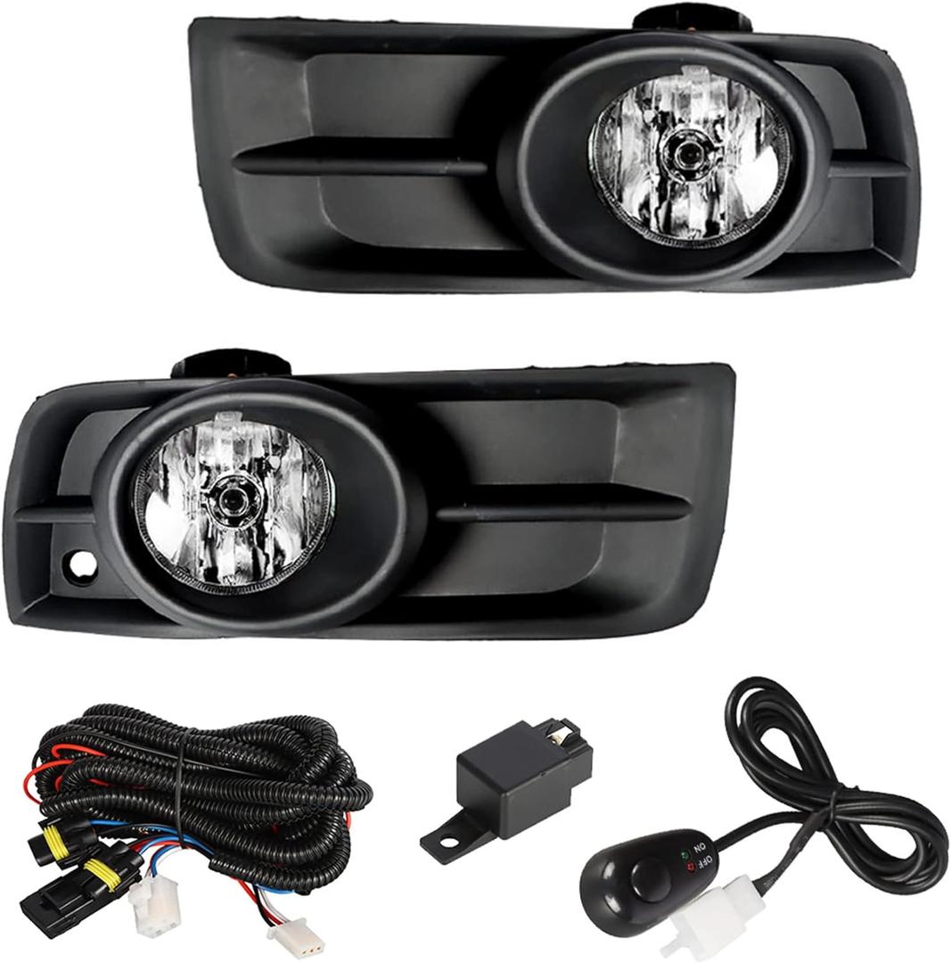labwork 1 Pair Fog Lights Assembly Replacement for 2010-2014 Chevy Cruze Clear Lens with Bulbs Driving Fog Light Lamp Driver and Passenger Side