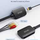RCA to HDMI Adapter,Viagkiki AV Converter,RCA Female to HDMI Converter Composite Audio Video Converter for PS1, PS2, PS3, STB, Xbox, VHS, VCR,Black-Ray DVD Players(Cable Included)