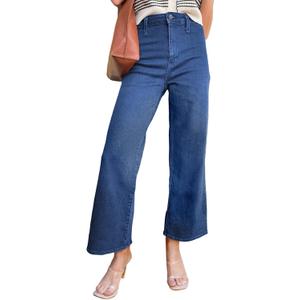 Astylish Womens High Waisted Jeans Stretchy Wide Leg Straight Trendy 2025 Summer Ankle Denim Pants (8, Dusk Blue)