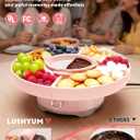 LUSHYUM Chocolate Fondue Pot Set Electric Melting Machine, 4-Cup Capacity 4 Trays 5 Forks 1 Spatula Cheese Warmer, Ideal Gift for Couple Family & Date Night Idea House Warming Holidays Essentials
