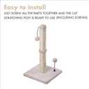 MECOOL Cat Scratching Post Premium Basics Kitten Scratcher Sisal Scratch Posts with Hanging Ball 22in for Kittens or Smaller Cats (22 inches for Kitten, Beige)