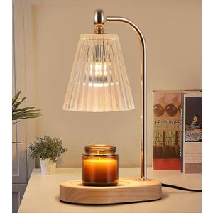 Candle Warmer Lamp,Electric Wax Melter Lamp for Jar Candle with Timer & Dimmer,Gifts for Mom,Wife and Girlfriend,Home Decor, 2 Bulbs Included, Clear