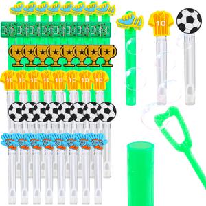 48 Pieces Soccer Party Supplies Soccer Bubble Wands Bubble Wands for Birthday Treats Goodie Bag Stuffers Classroom Prizes
