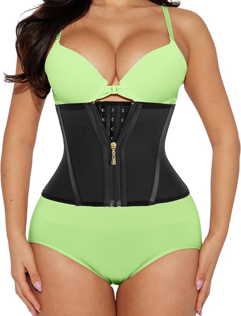 Short Torso Waist Trainer For Women Tummy Control 9-inch Waist Cincher With Zipper Hook Body Shaper Corset Girdle (XXX-Small)
