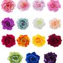 15 Pieces Flower Hair Clip for Women Rose Floral Pins Accessories for Wedding(Fresh Colors)