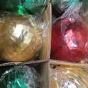 Poen 12 Pcs Jumbo Shatterproof Hanging Christmas Tree Ornament - Extra Large 6 Inch Vintage Red Green Big Christmas Ball Ornament for Xmas Tree Porch Yard (Vivid Style)