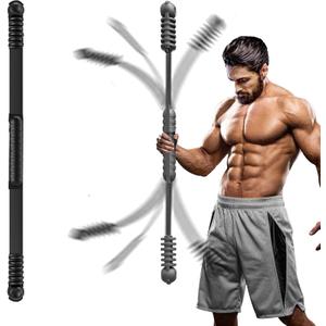 Elastic Fitness bar, Weight bar, Core Strength Training, Arm Twister, Home Gym Workout, Suitable for Men, Women Body Shaping and Fat Burning Training (BLACK)