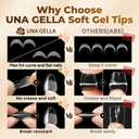 UNA GELLA Short Oval Almond Fake Nails 504pcs Press on Nails Pre-shape Short Almond Round Gel Nail Tips for Full Cover Acrylic False Nails For Nail Extension Home DIY Salon 12 Sizes False Gelly Tips