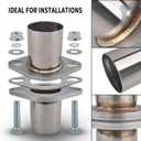Exhaust Flange Bolts Quick Fix Repair Pipe Kit w/Gasket & Hardware, 2.25'' Inch ID 2 Bolts T304 Stainless Steel Universal Flange Replacement Kit