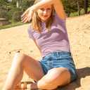 BAMBOO COOL Women's Skin-Tight Soft T-Shirts Short Sleeve Slim Fit Tops for Women Cute Basic Tees (M)