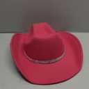 3Pcs Rhinestone Cowboy Hat for Women with Bandana, Heart Sunglasses set, Wide Brim Cowgirl Hat for Western Disco Party