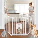 NexusSmash 81.11" Extra Wide Baby Gate with Cat Door, Auto Close Pet Gates Dog Gate, Hardware Mounted Walk Through Swing Safety Baby Gates for Stairs, Doorways, Kitchen, House, 30" Tall, 3 Panels