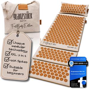 Glanzstck Berlin Health Collection XXL Acupressure Mat Set for Full Body for Tension Headaches Back Pain Stress (2X-Large)