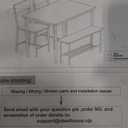 GarveeHome Dining Table Black Set for 4, Modern Kitchen Table with Chairs and Bench for Small Space, 4-Person Dining Room Table Set with Metal Frame and Storage Rack, Dinette Set for Apartment