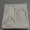 White Ceramic Vases for Decor, Modern Minimalist Decorative Vase Set of 3, Neutral Small Ribbed Vases for Table Shelf Decor, Bookshelf Entryway Decoration Vase