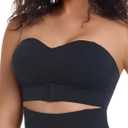 PRETTYWELL Strapless Bra Push Up Bandeau Bras for Women Front Hook Tube Top Bra Non-Slip Seamless Padded Wireless Invisible (L)