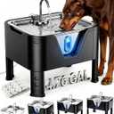 4.75Gal/ 18L Large Dog Water Fountain Elevated Dog Water Bowl & 3 Filters