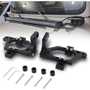 Globed for JL Hood Light Mount 42 inch LED Light Bar Mounting Bracket Pods Windshield Brackets Compatible with Jeep Wrangler JL Gladiator JT 2018 2019 2020 2021 2022 2023