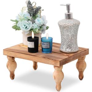 Decorative Wood Risers for Display - 12 x 9 x 5.5 Wood Pedestal Stand Table for Farmhouse Decor, Kitchen Counter Display - Wooden Kitchen Soap Tray