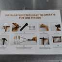 COGOOD Farmhouse Bathroom Mirror - 49" x 30" Rustic Barn Door Mirror for Living Room, Entryway, Bedroom, Vanity Wall Decor (Black Brown)