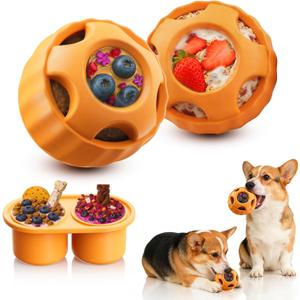 havit Frozen Dog Treats Toy to Keep Them Busy, Cognitive Dog Enrichment Toys, Interactive Toys Long Lasting, Easy to Clean (2 Pack)