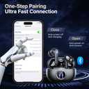 Wireless Earbuds, Bluetooth 5.3 Headphones HiFi Stereo 50H Playback LED Digital Display Ear Buds with ENC Noise Canceling Headset, IPX7 Waterproof Earphones for Gym/Running/Work (Black)