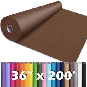 PerkHomy 36" x 2,400" (200') Coffee Kraft Paper Roll for Craft Bulletin Board Paper Art Table Covering Crafting Gift Wrapping Bouquet Packing Parcel 80GSM 55LB (Coffee, 36" x 200')