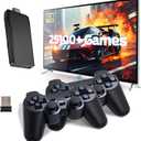 Retro Game Console, Wireless Retro Gaming Console, Plug & Play Video TV Game with 25100+ Built-in Games, 4K HD Output, and 2.4GHz Wireless Controller, 9 Classic Emulators (Black)